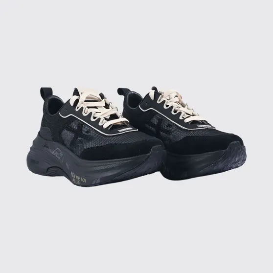 Premiata Hill Nylon and Suede Sneakers Black (HILL8240)