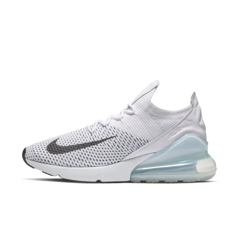 Nike Air Max 270 Flyknit White Black (W) “White / Pure Platinum / Black” (AH6803-100)