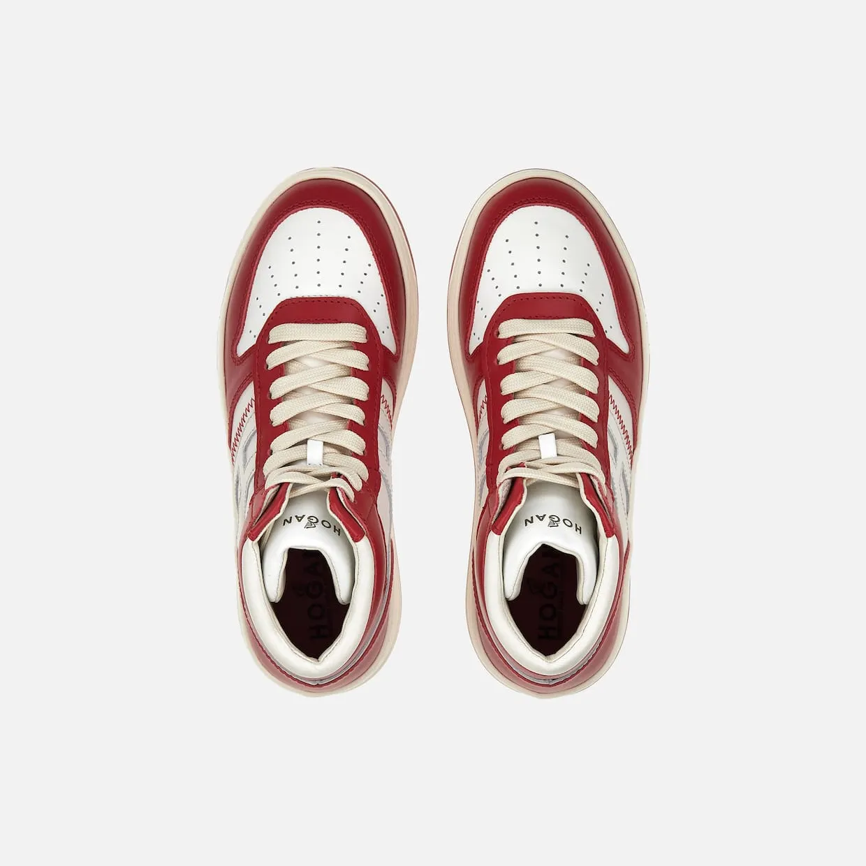 Sneakers Hogan H630 High Top White Red (HXW6300EU40R37958X) (3)