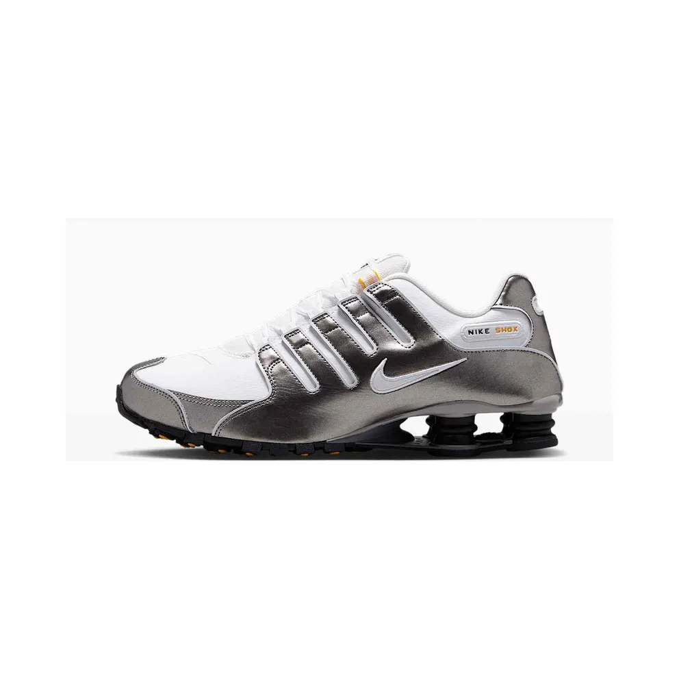 Nike Shox NZ “Summit White / Metallic Pewter / University Gold” (IU7506-100)