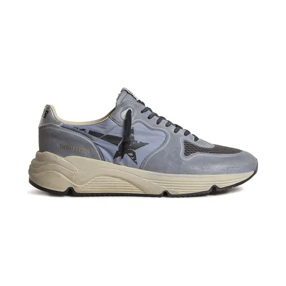 Golden Goose Running Sole leren verfraaid met ster “Blue” (GMF00126F007356)