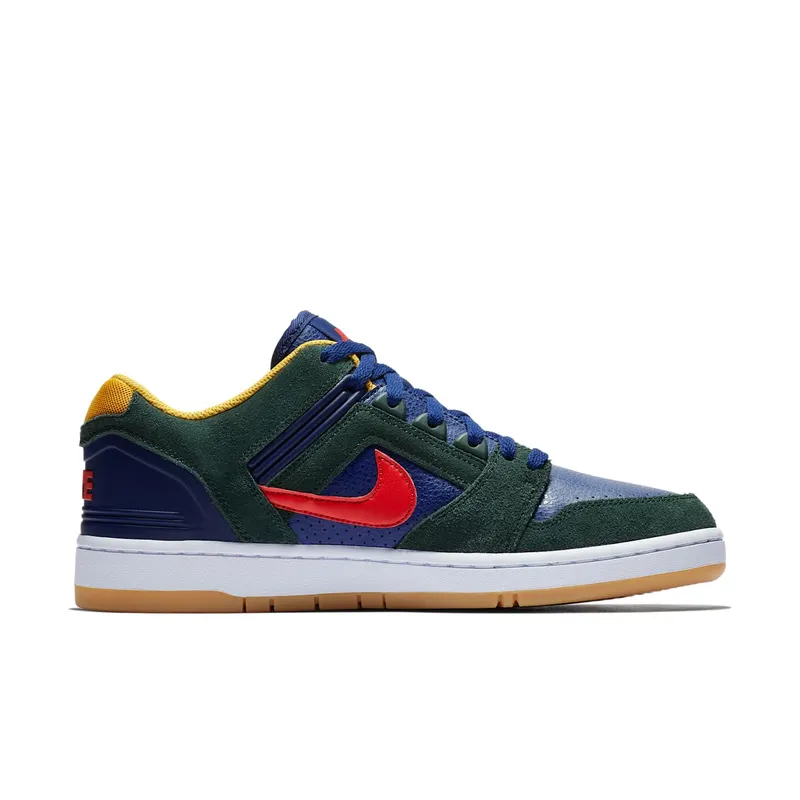 Nike SB Air Force 2 Low Rugby Midnight Green/Blue Void-Habanero Red (AO0300-364)