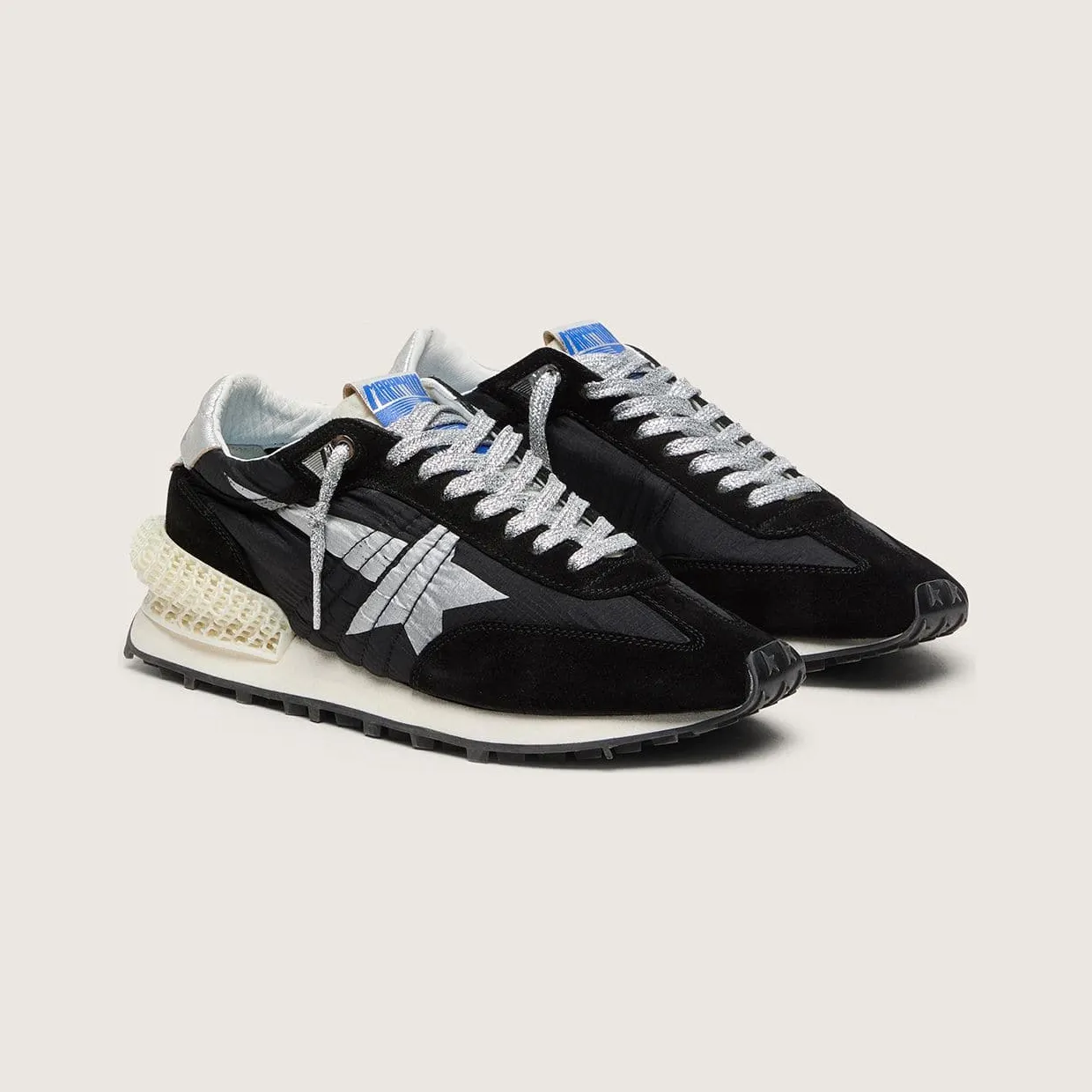 Golden Goose Women’S Marathon With Black Ripstop Nylon Upper And Silver Star (GWF00684.F005675.90179) (2)