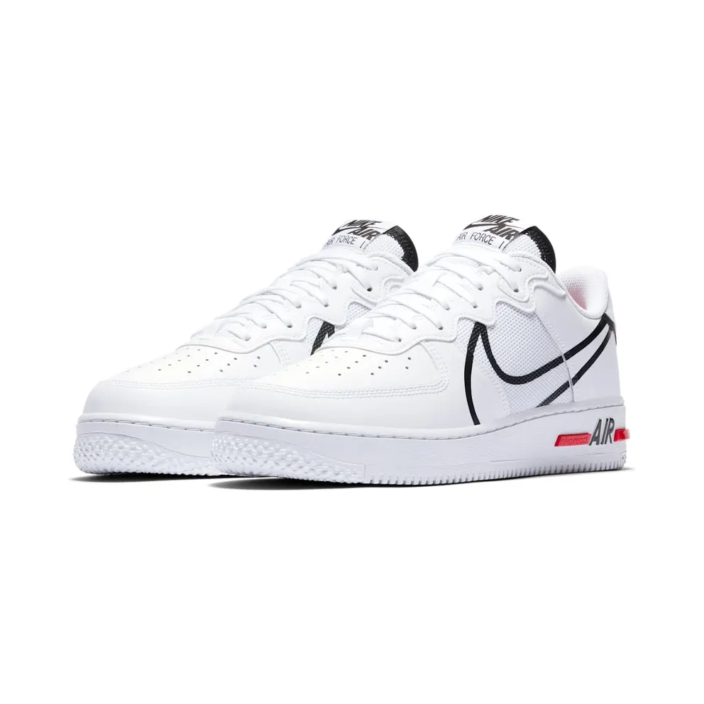 Nike Air Force 1 React White Black Red (2020) (CD4366-100)
