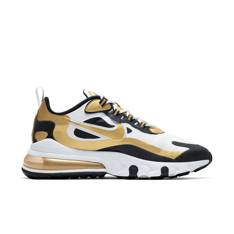 Nike Air Max 270 React White Metallic Gold White/Black-Metallic Gold (CW7298-100)