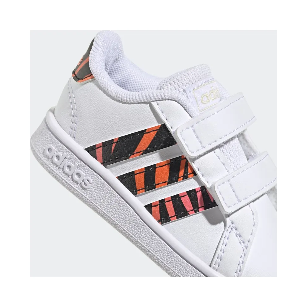 adidas Grand Court Tiger-Print Cloud White / Core Black / Acid Red (GZ1079)