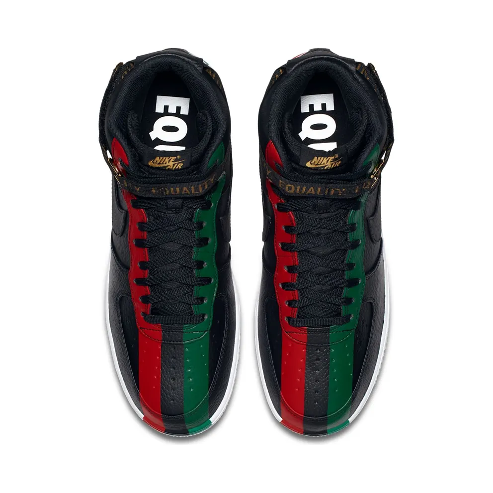 Nike Air Force 1 High Black History Month (2018) Black/Black-University Red (836227-002)