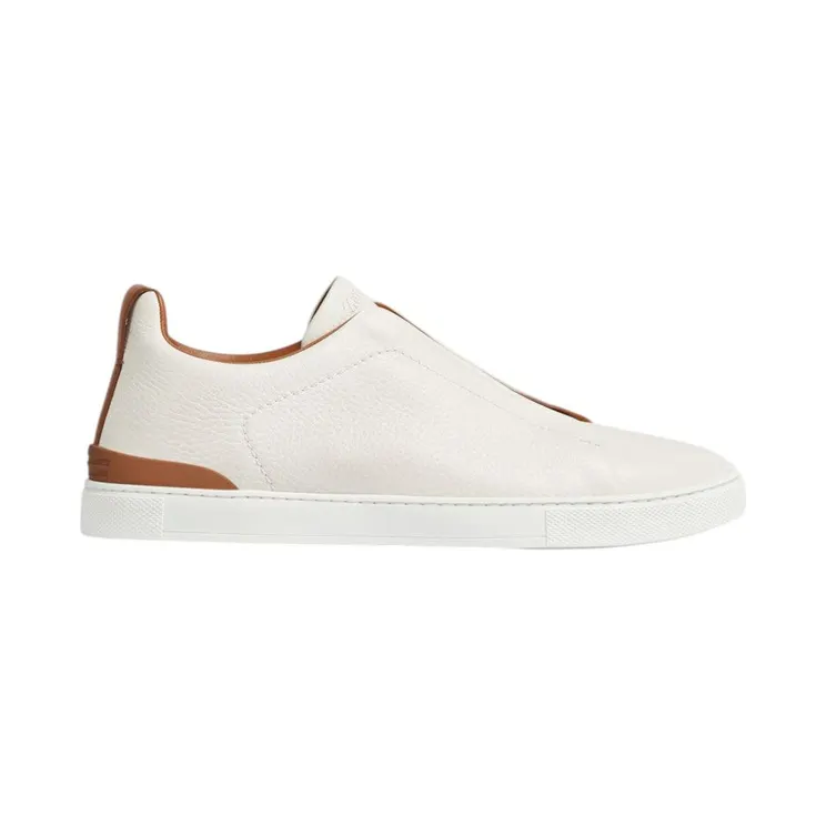 Zegna Deerskin Triple Stitch Off White/Brown (LHCVO-S4667Z-SPA)