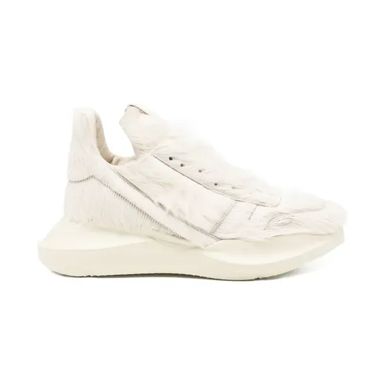 Rick Owens Concordians Runway Geth Runner Unshaved Cow Leather Milk (RR02E1814LHL-1111)