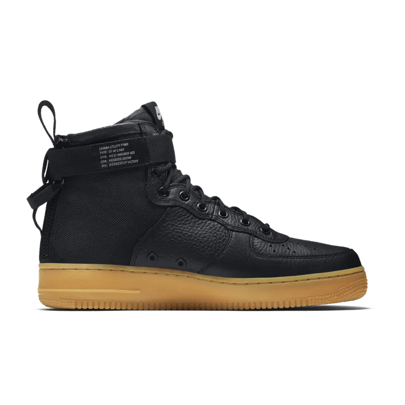 Nike SF Air Force 1 Mid Black Gum Black/Black-Gum Light Brown (917753-003)