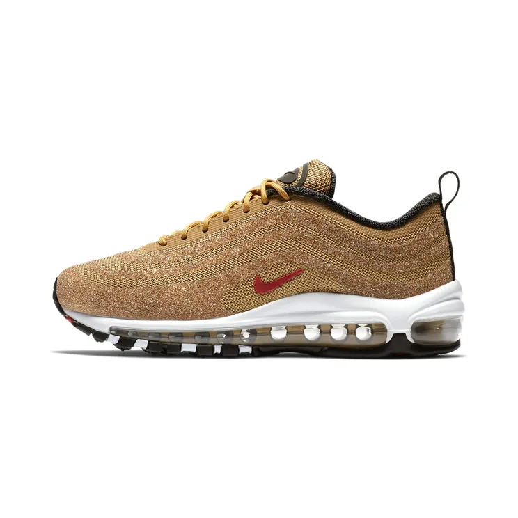 Nike Air Max 97 x Swarovski ‘Gold Bullet’ “Metallic Gold / Black / Varsity Red” (927508-700)