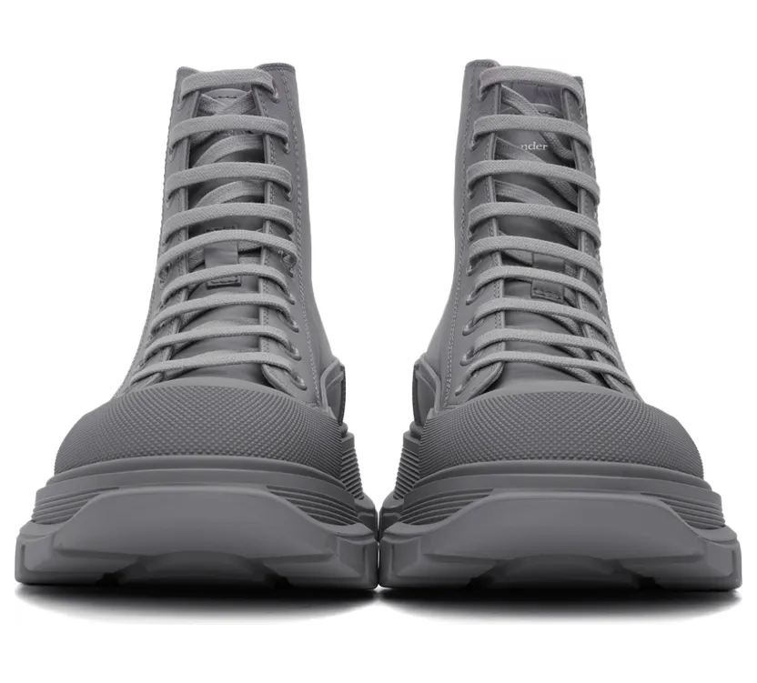 Alexander McQueen Grey Tread Slick High Sneakers (627206WIB81) (2)