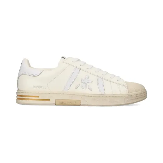 Premiata Russell sneakers met logodetail – Beige (RUS08072)