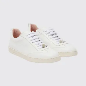 Fabiana Filippi Tumbled Leather Low-Top Sneakers with Ornament White (ASD216A846M50421)