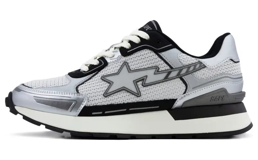 BAPE A Bathing Ape® Low-top met bliksemflits “Grey” (001FWL301318M)