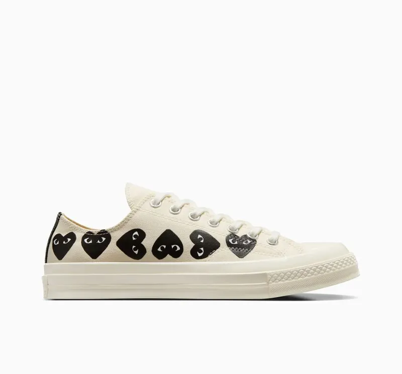 Converse x Comme des Garçons PLAY Chuck 70 Multi Heart Milk/Black/Egret (A08150C)