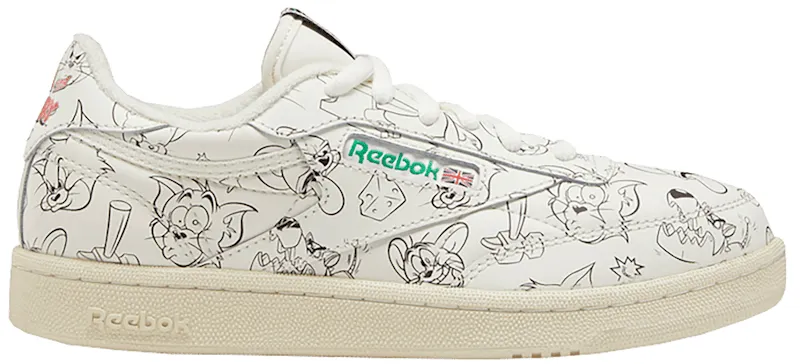 Reebok Club C Tom & Jerry All-Over (GS) Chalk/Paper White-Excellent Red (Other Brands Other)