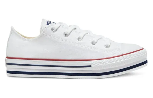 Converse Everyday Platform Chuck Taylor All Star Low Top für ältere Kinder White White (668028C)