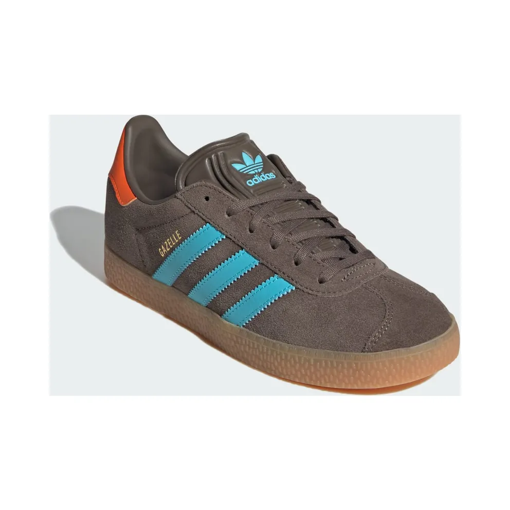 adidas Gazelle Brown Blue Glow Impact Orange (JR5942)