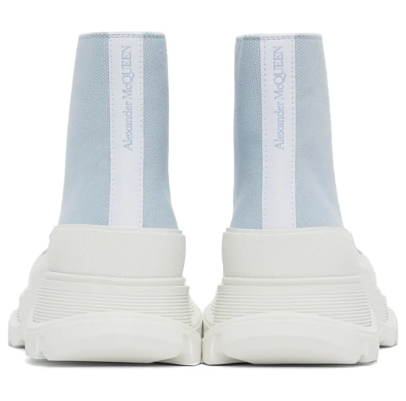 Alexander McQueen Blue & White Tread Slick High Sneakers (604254W4SX14530) (4)