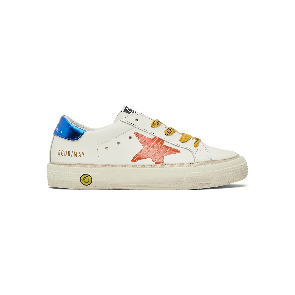 Golden Goose Kids White & Orange May Print Star Sneakers (GYF00299.F002816.10970)
