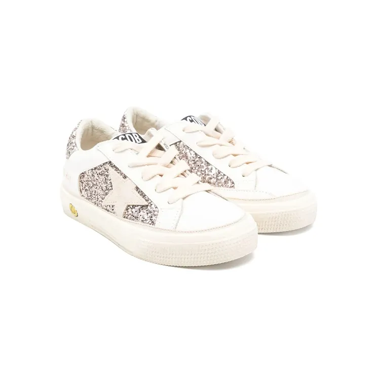 Golden Goose Glitter-panelled May “White/Silver” (GYF00715 F005321 11694)