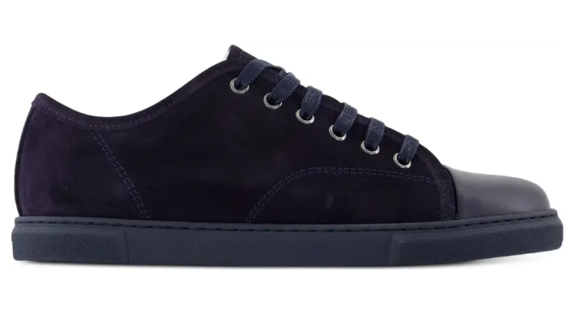 Lanvin Suède leren sneakers met bewerkte neus – Blauw (FWSKDBB1ANAPH24285)
