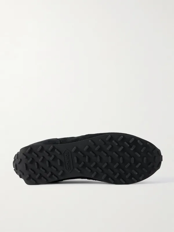 Tom Ford Mesh and Leather-Trimmed Suede Black (J1511-LCL116N)