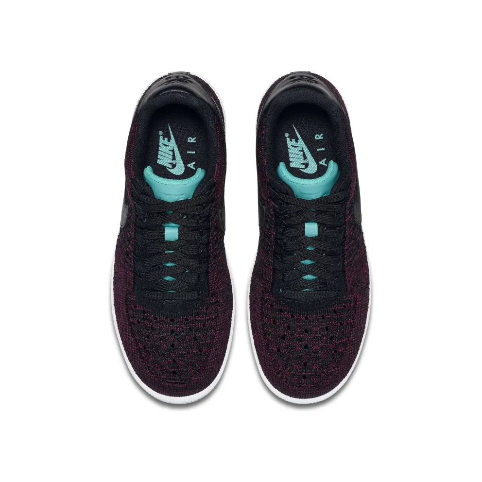 Nike Af1 Flyknit Low Black Black Team Red (W) (820256-002)