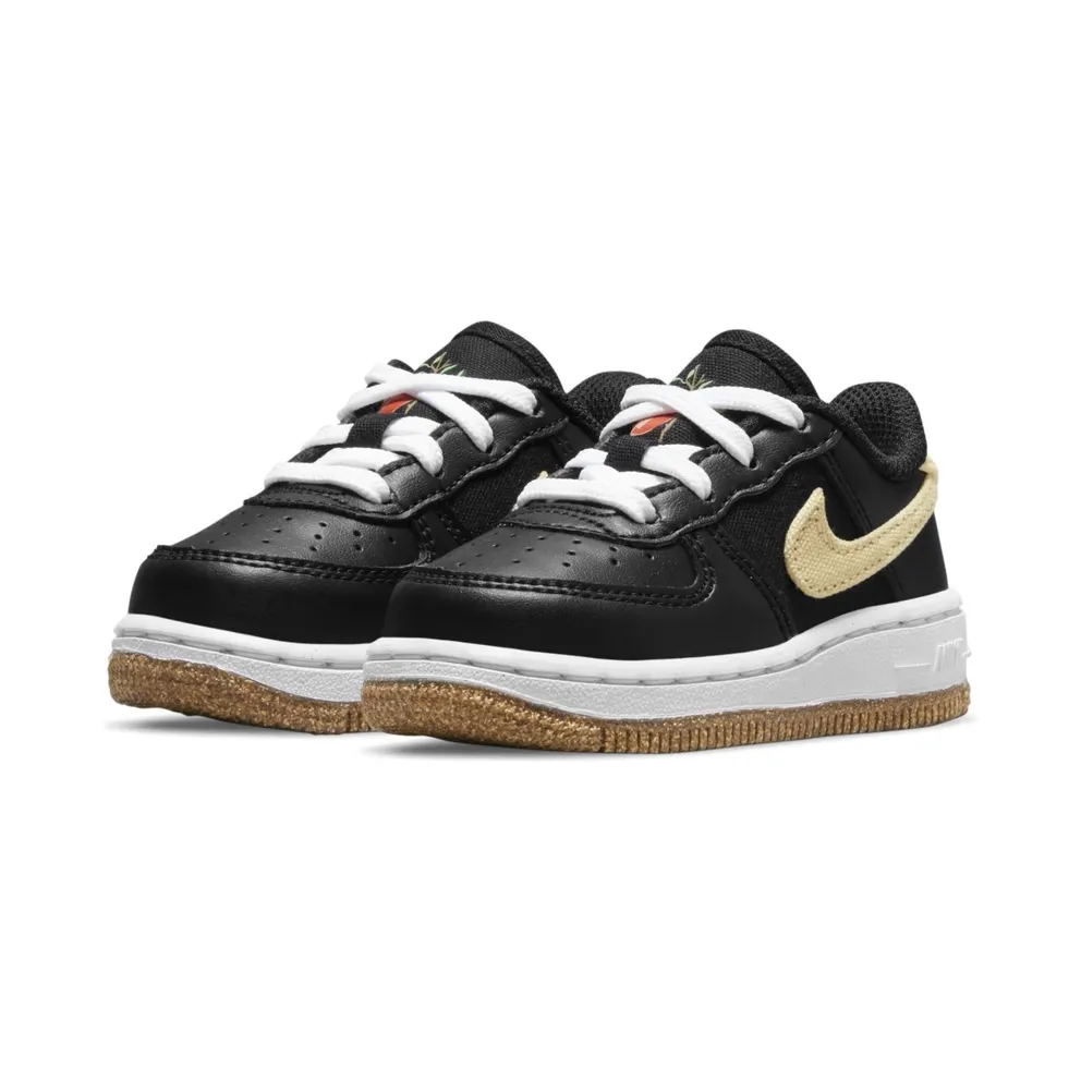 Nike Force 1 LV8 “Black / White / Solar Flare” (CZ2663-001)