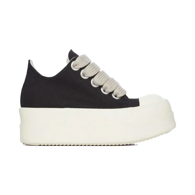 Rick Owens DRKSHDW Temple Mega Bumper Jumbolace Low Sneaks Black Milk (DU01F4851-DOW2-911)