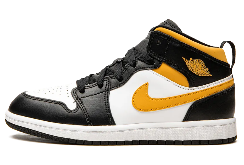 Jordan 1 Mid White Pollen Black (PS) (640734-177)