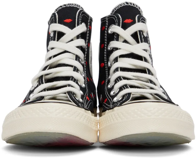 Converse Chuck 70 Embroidered Lips Black University Red Egret (A01600C)