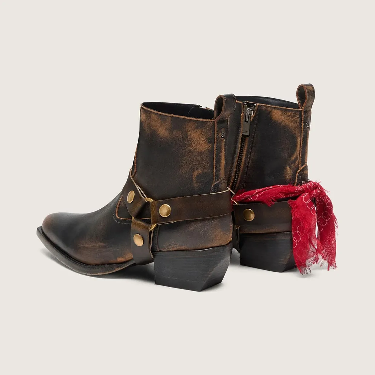 Golden Goose Debbie Boots In Black Leather With Removable Buckle And Bandana (GWF00545.F008800.90541) (4)