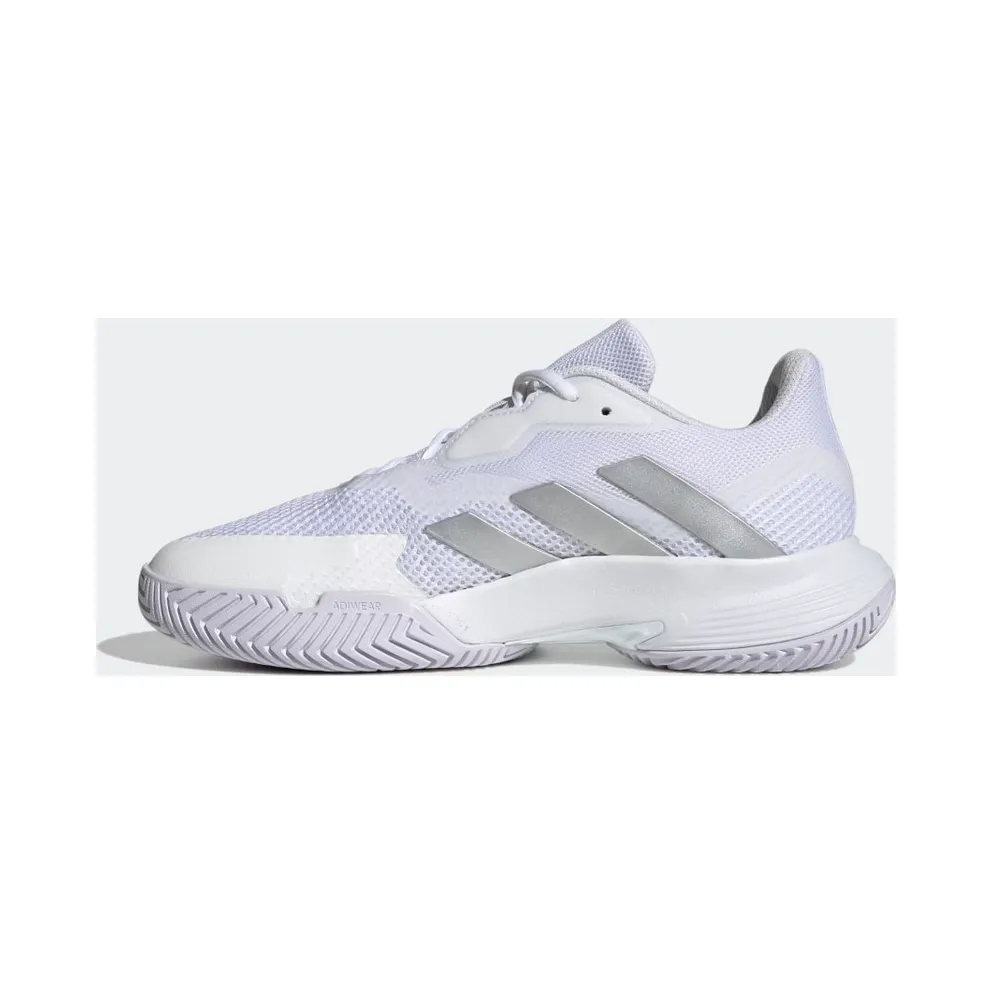 adidas Courtjam Control Tennis Shoes Cloud White / Silver Metallic / Cloud White (HQ8473)