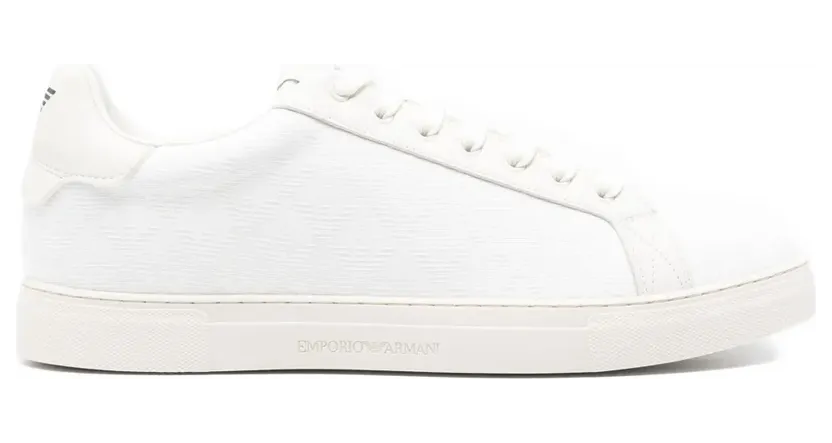 Emporio Armani Sneakers mit Ledereinsätzen – Weiß (EM003843AF20003M0107)