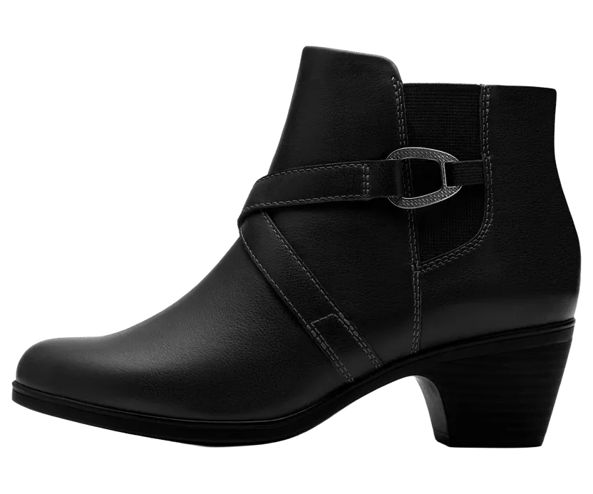Clarks Emily2 Henley Ankle Boots “Black Leather” (26184126)