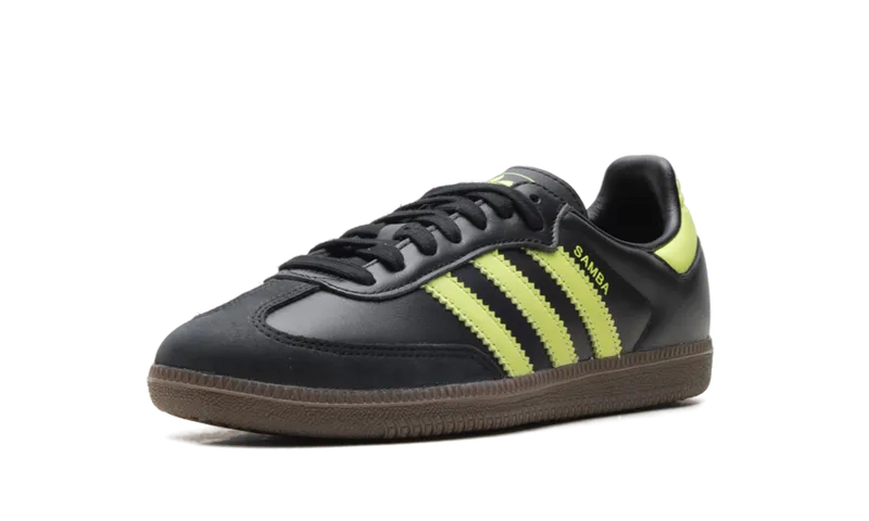 Adidas Samba OG “Black Pulse Lime” (JS1387)