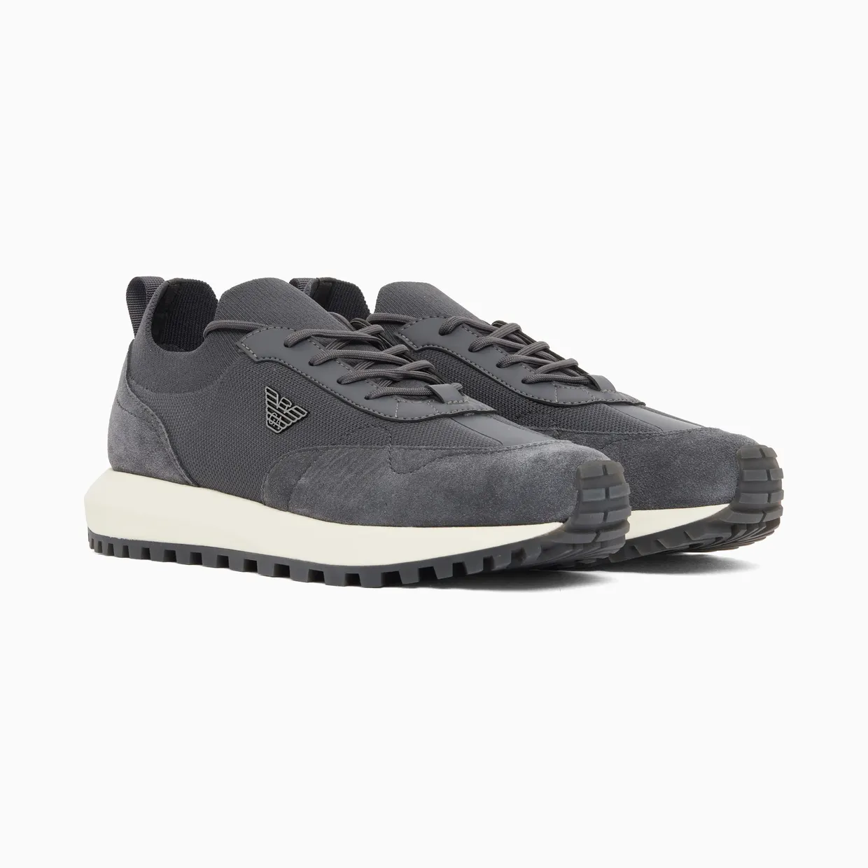 Armani Low-Top Sneakers In Suede And Mesh With A Rubber Sole (EM003739-AF19724-M8478) (2)