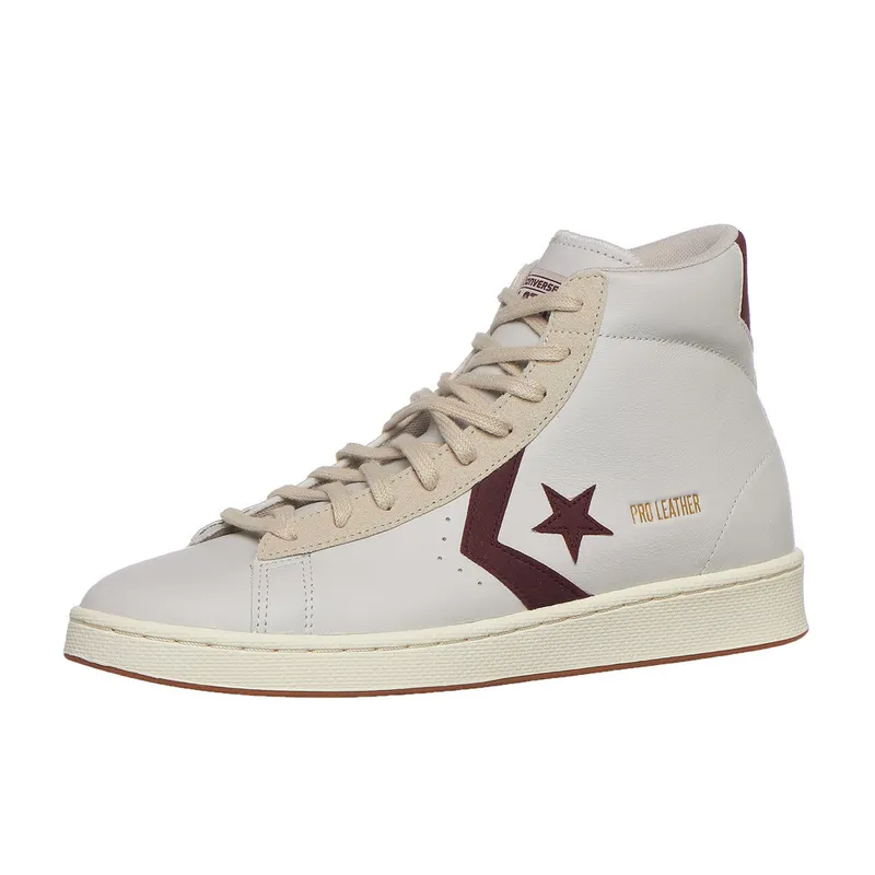 Converse Pro Leather Hi White / Deep Bordaeux / String (171606C)