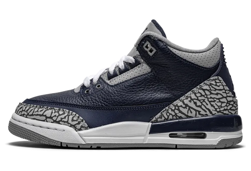 Air Jordan 3 Retro Georgetown (GS) (2021) – “Midnight Navy / Cement Grey White” (398614-401)