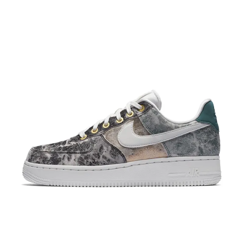 Nike Air Force 1 Low Metallic Leather (W) Summit White/Oil Grey-Bio Beige-Summit White (AO1017-100)