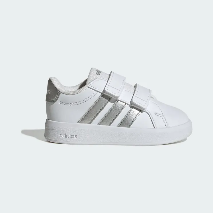 adidas Grand Court 3.0 Shoes Infants “Cloud White / Silver Metallic / Silver Metallic” (JP9373)