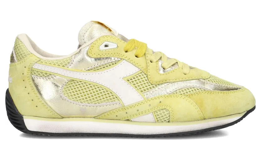 Diadora Heritage Lage Sneakers Dames Equipe Revenge, Maat: 37, Materiaal: Leer (GEEL)