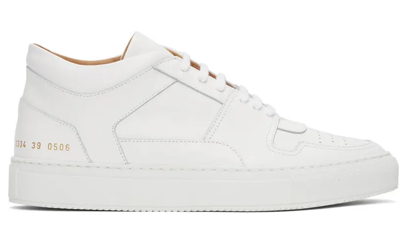 Common Projects White Decades Mid Sneakers (ARTICLE 2334)