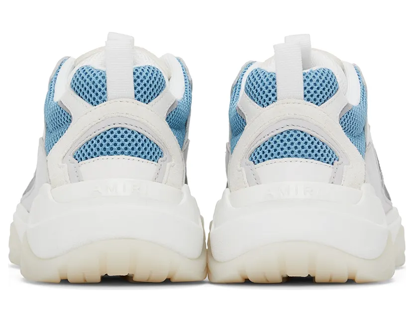 AMIRI White & Blue Nubuck Bone Runner Sneakers (SS22MFS001) (2)