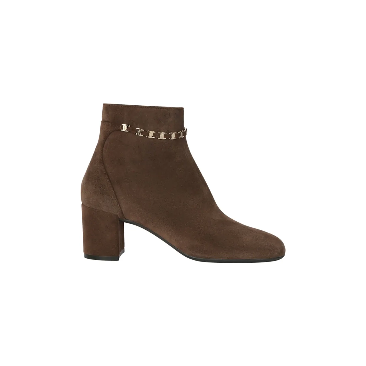Ferragamo Ghila Suede Booties Dark Brown (01B954-756497-1C)