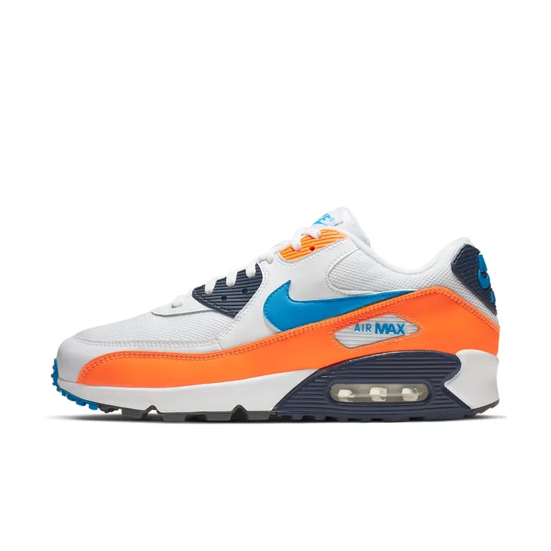 Nike Air Max 90 White Photo Blue Total Orange (2019) (AJ1285-104)