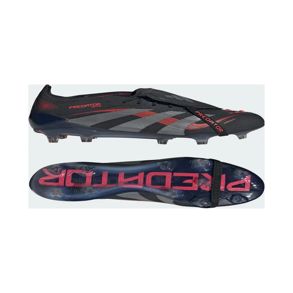adidas Predator Elite Fold-over Tongue Firm Ground Boots “Core Black / Grey Four / Lucid Red” (ID8964)