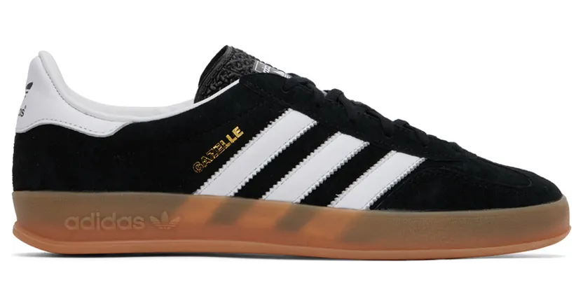adidas Gazelle Indoor “Core Black”: tijdloos zwart-wit, plat profiel